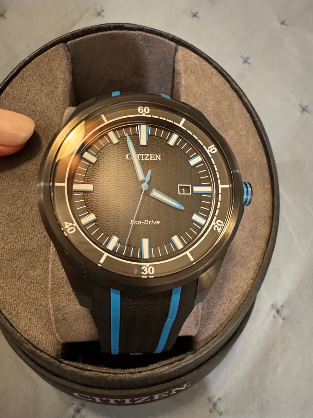 Citizen Black and Blue Eco-Drive Men's Watch